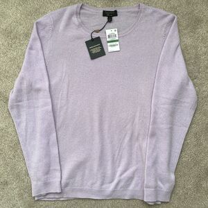 Charter Club Cashmere Sweater Womens Large Lilac Purple Larkspur Crewneck Luxury